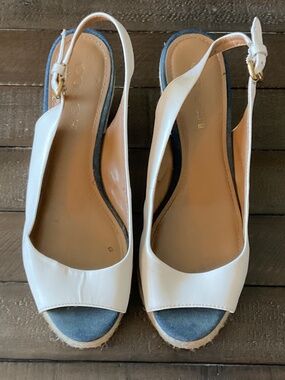 ✨ Coach Hadley Semi Matte Calf Denim Espadrilles Open Toe Slingback - size 8.5